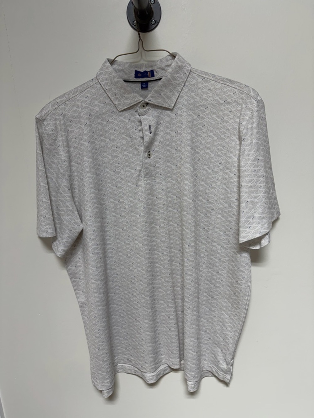 Short-Sleeve White Textured Polo Shirt by Cutter & Buck